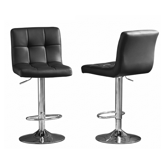 Alvantor 2-Pack Bar Stools, PU Leather Height Adjustable Swivel/ Armless Barstools, Hydraulic Kitchen Counter Height Bar Chairs, Made of Waterproof Polyurethane Leather Material