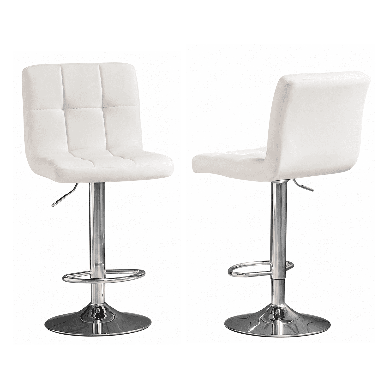 Alvantor 2-Pack Bar Stools, PU Leather Height Adjustable Swivel/ Armless Barstools, Hydraulic Kitchen Counter Height Bar Chairs, Made of Waterproof Polyurethane Leather Material