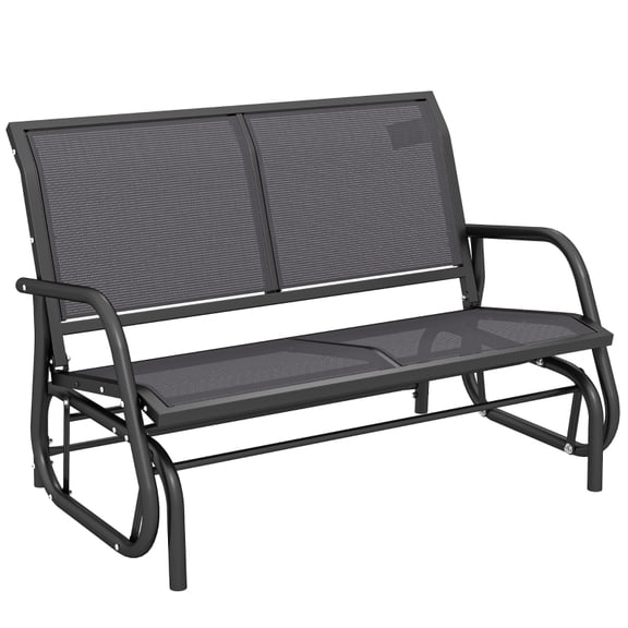 Alvantor 2-Person Outdoor Bench, Patio Double Rocking Chair with Steel Frame 47.25"x27.5"x33.5" Gray