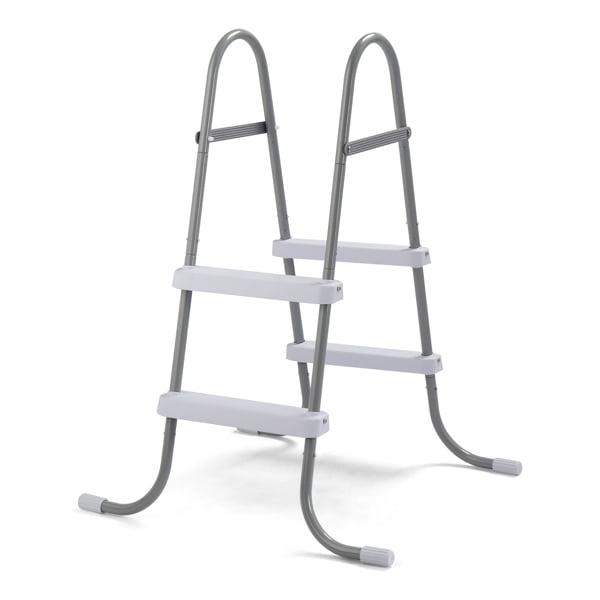 Alvantor Double-Sided 2-Step Ladder for Above Ground Pools, 300 lb Capacity, White & Gray