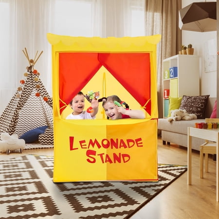 Alvantor 2-in-1 Children's Puppet Theater Kids Toy Display Stand Comedy Performance Table Yellow