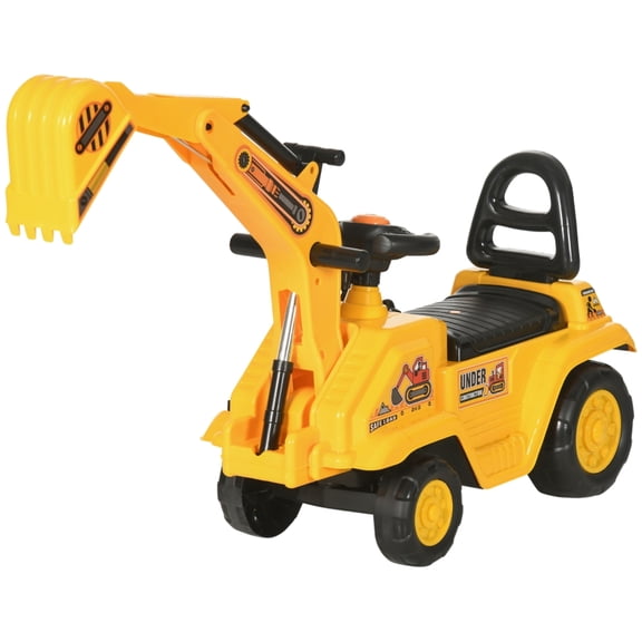 Alvantor 2-in-1 Ride-On Tractor with Bucket & Storage for Ages 18M-4Y 34.3"x11"x22.8" Yellow