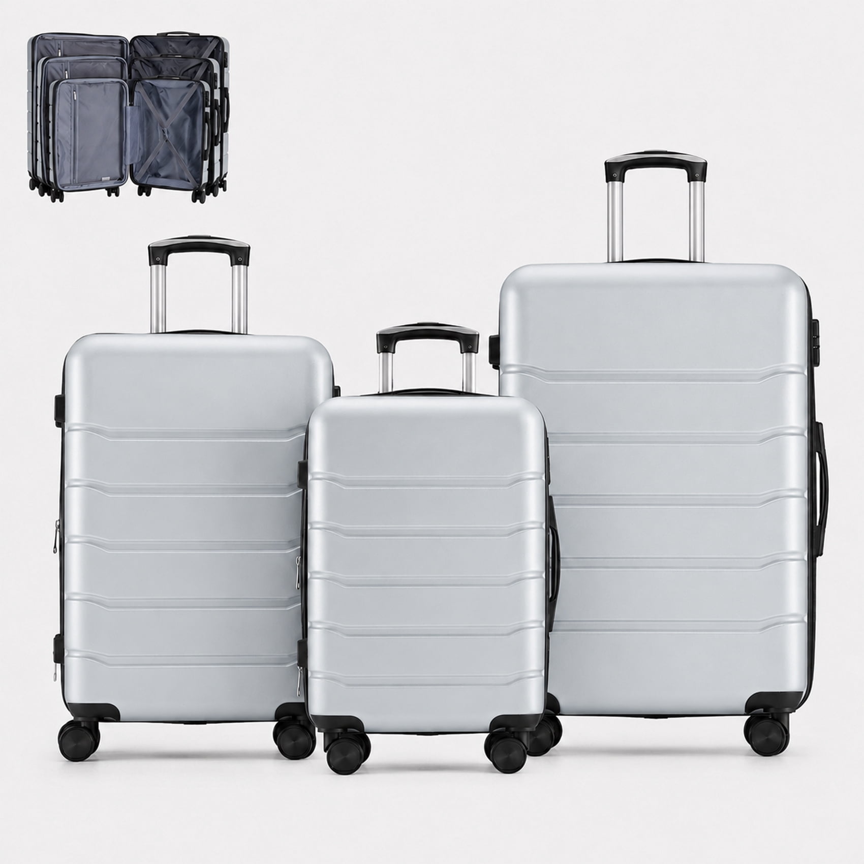 Alvantor 20/24/28 Inch Luggage, Set Suitcase Spinner Hardshell Lightweight TSA Lock, Durable ABS Lightweight Suitcase for Travel