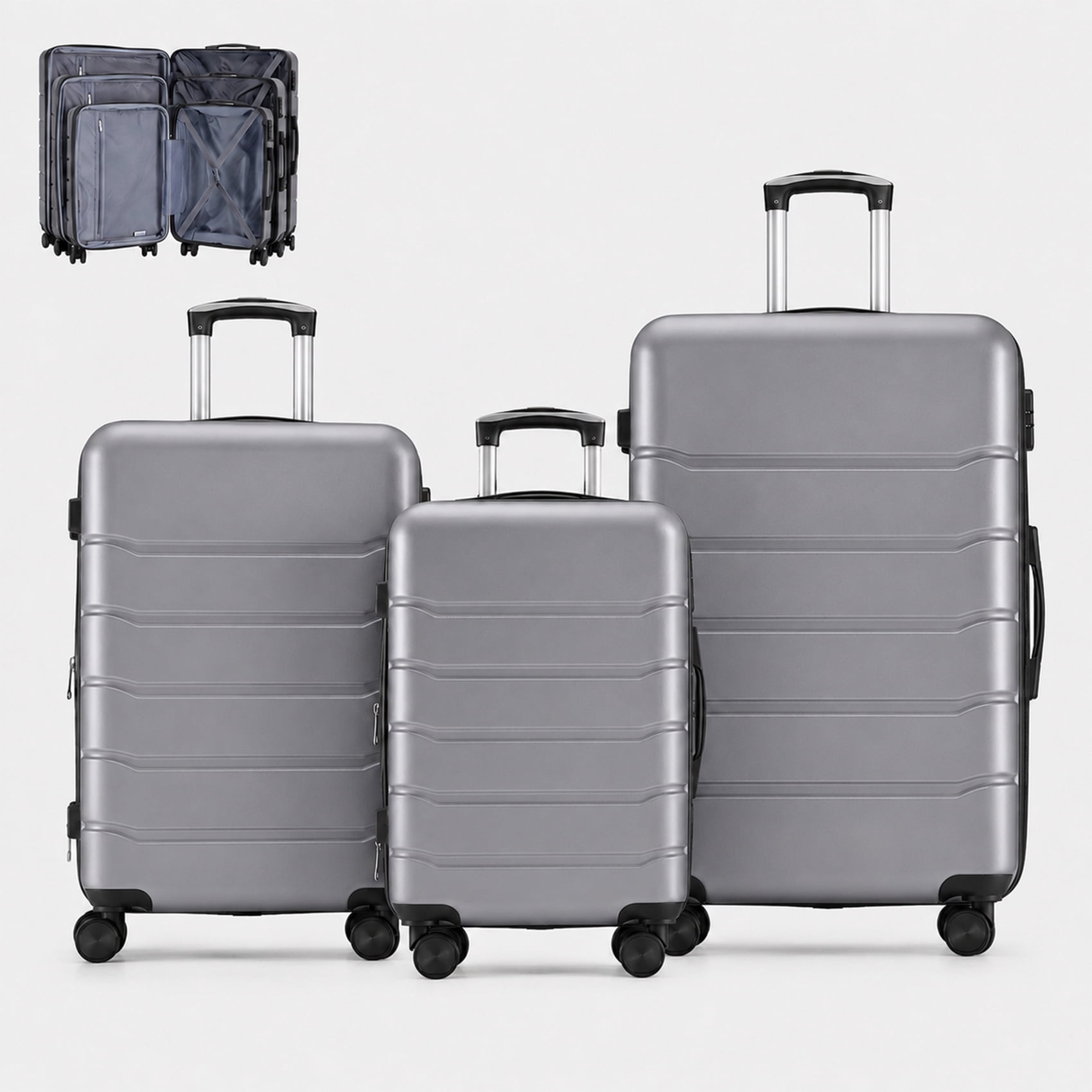 Alvantor 20/24/28 Inch Luggage, Set Suitcase Spinner Hardshell Lightweight TSA Lock, Durable ABS Lightweight Suitcase for Travel