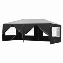 Alvantor 20x10ft Black Instant Pop Up Canopy Tent,Slant Leg Portable Outdoor Shelter with Carry Bag,6 Sides