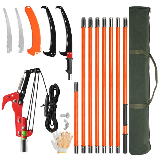 Alvantor 26ft Pole Saws for Tree Trimming 2 in 1 Manual Pole Saw Extendable Tree Pruner,Orange