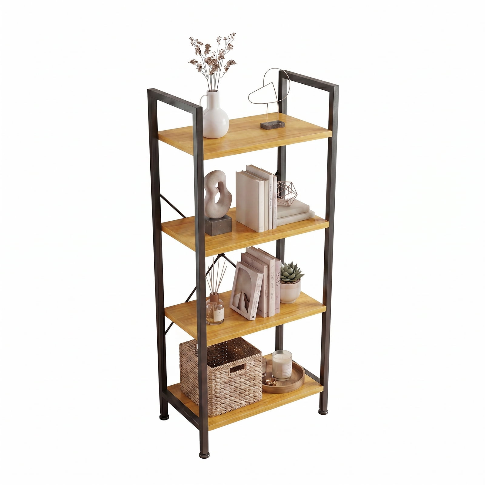 Alvantor 3/4-Tier Industrial Bookshelf, Narrow Storage Rack classical ...