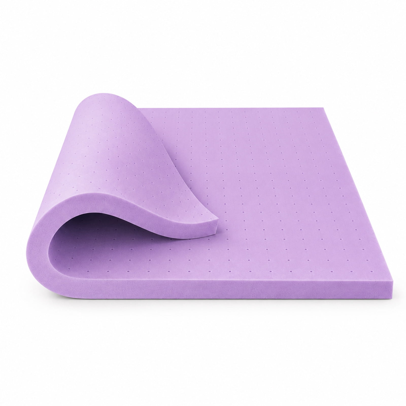 Alvantor 3 Inch Cooling Gel Memory Foam Mattress Topper Pressure Relief Pad, Ventilated Design Bed Topper, Purple