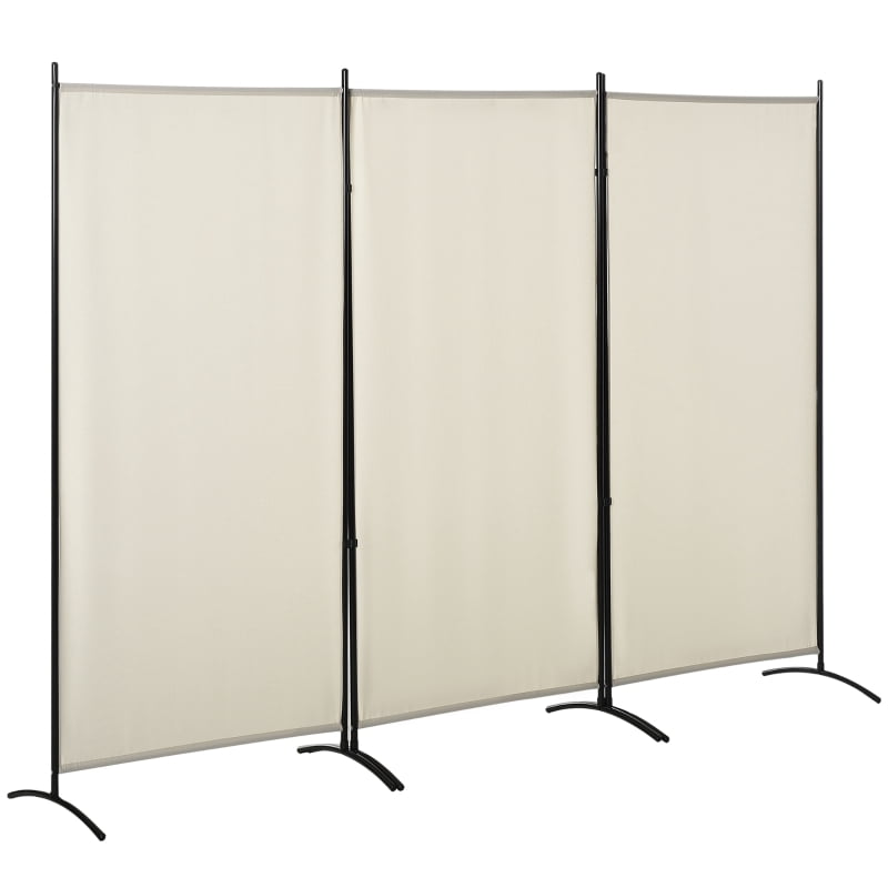 Alvantor 3-Panel Folding Privacy Screen, Freestanding Room Divider with Metal Frame 99.5"x71.75" Beige