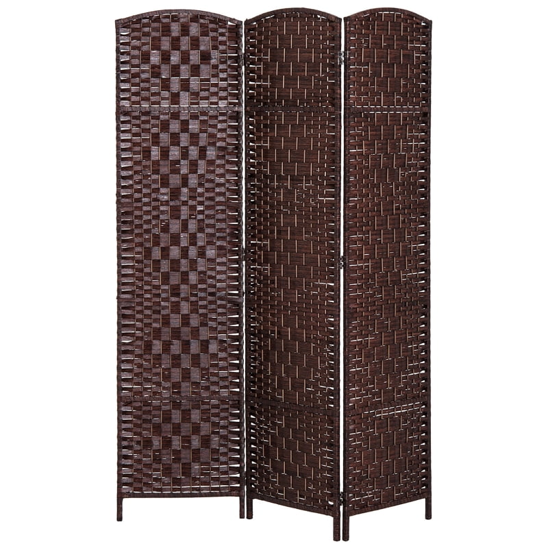 Alvantor 3-Panel Folding Privacy Screen, Hand-Woven Room Divider with 360° Hinges 53.1"xo.75"x70.9" Brown