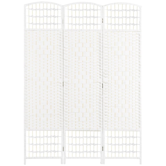 Alvantor 3-Panel Folding Privacy Screen with Hand-Woven Design, Freestanding Room Divider 47.2"x0.5x66.9" White