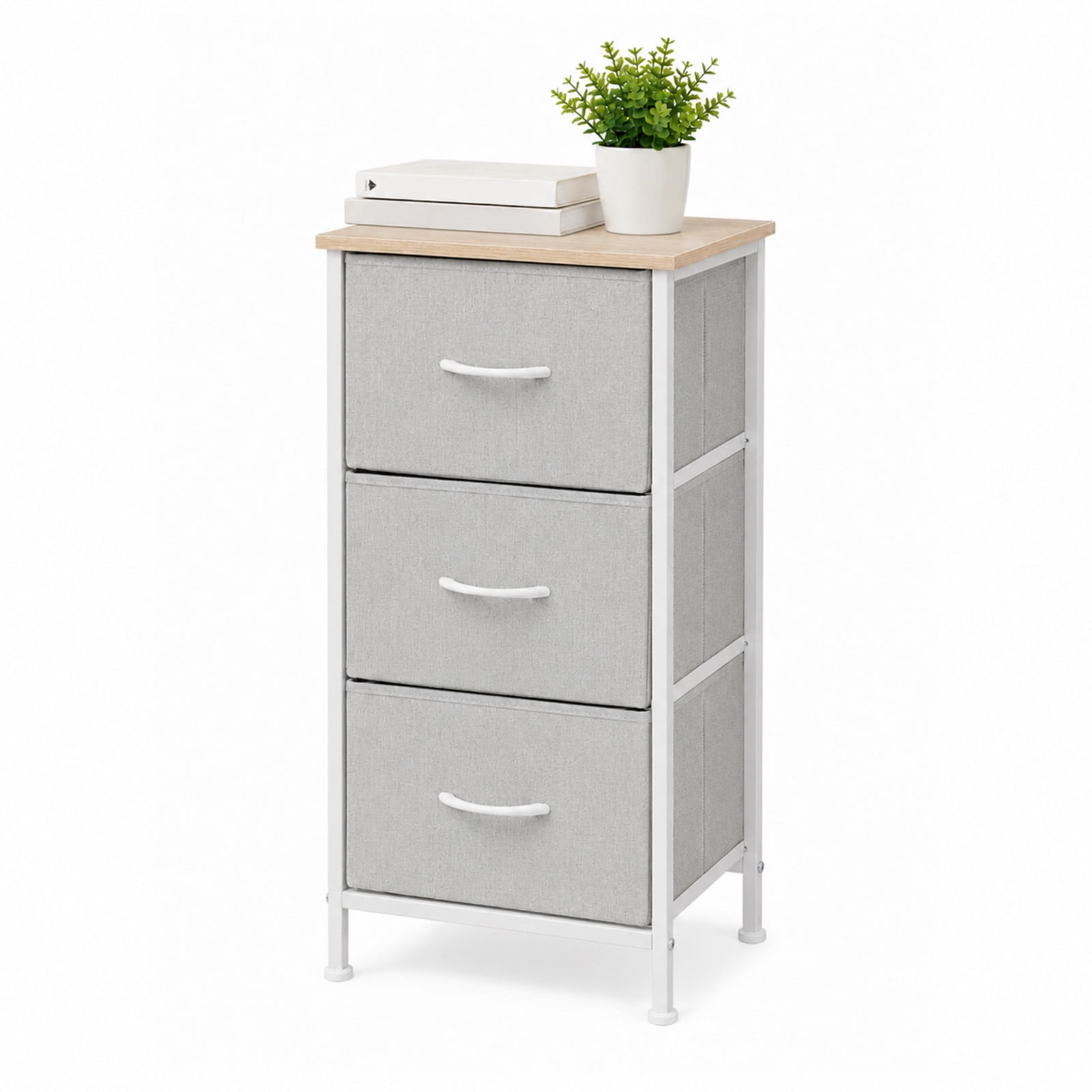 Alvantor 3-Tier Drawer Fabric Dresser, Roomy Fabric Drawers, Compact Nightstand, Bedroom or Closet Use, Chest Of Drawers, Dresser for Small Spaces