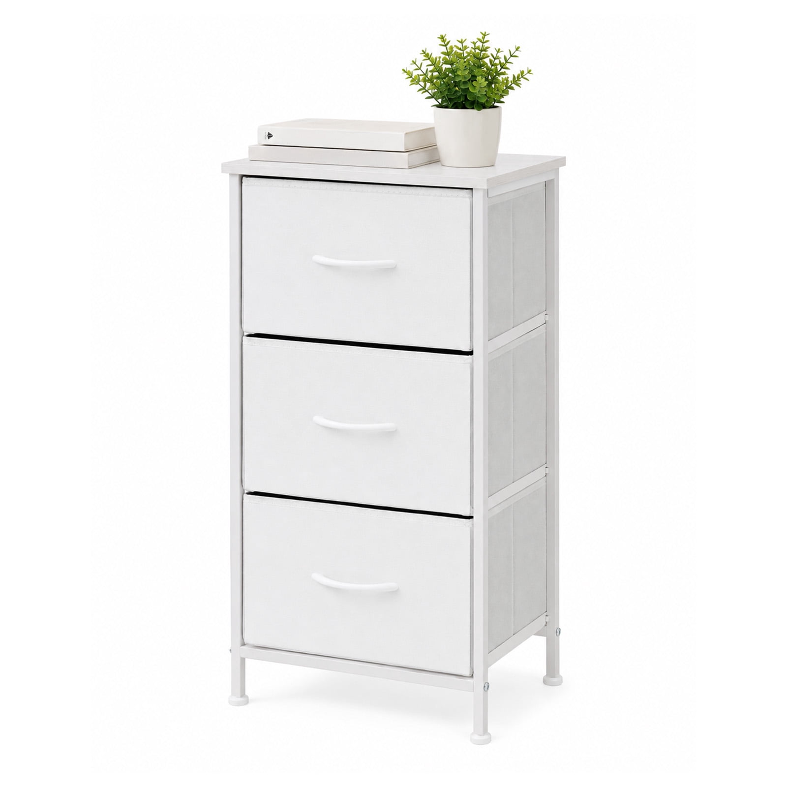 Alvantor 3-Tier Drawer Fabric Dresser, Roomy Fabric Drawers, Compact Nightstand, Bedroom or Closet Use, Chest Of Drawers, Dresser for Small Spaces