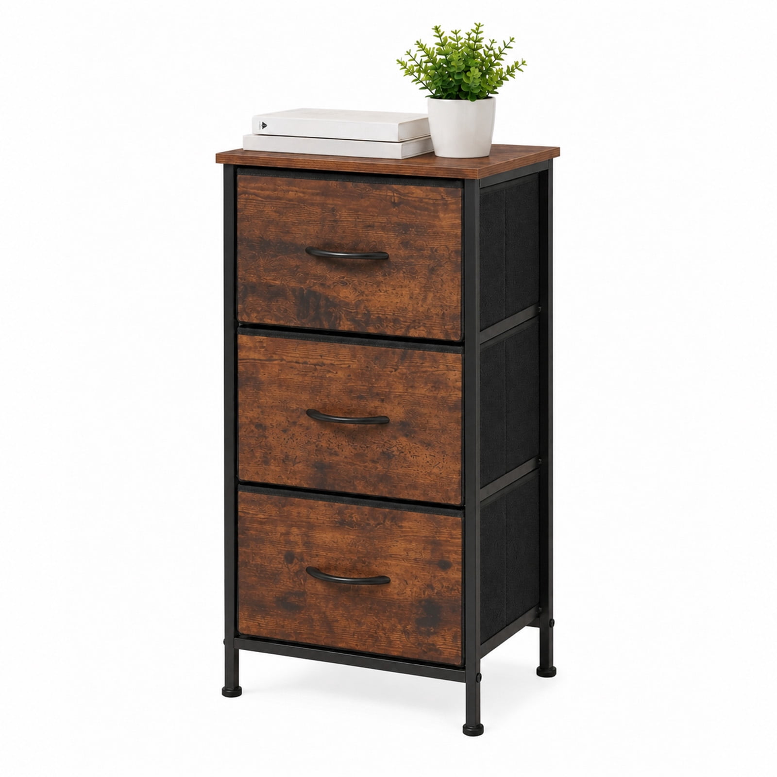 Alvantor 3-Tier Drawer Fabric Dresser, Roomy Fabric Drawers, Compact Nightstand, Bedroom or Closet Use, Chest Of Drawers, Dresser for Small Spaces
