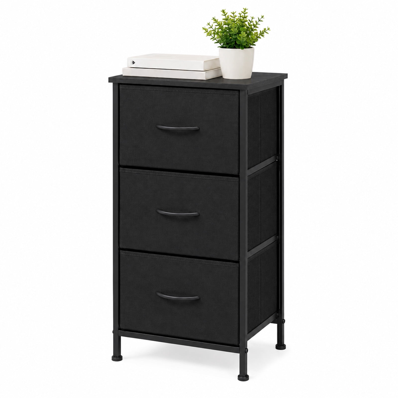 Alvantor 3-Tier Drawer Fabric Dresser, Roomy Fabric Drawers, Compact Nightstand, Bedroom or Closet Use, Chest Of Drawers, Dresser for Small Spaces