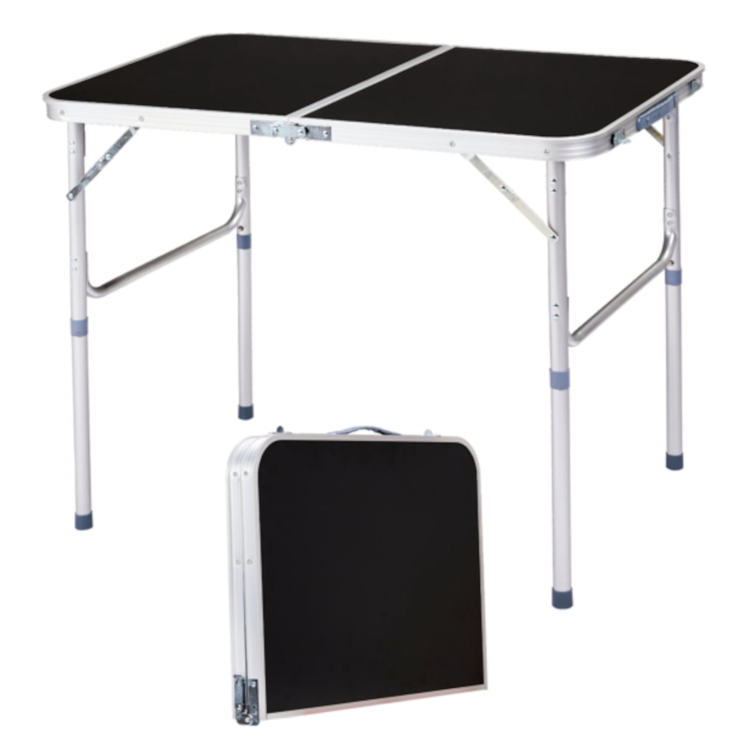 Alvantor Black Portable 3 ft Folding Camping Table with Carry Handle