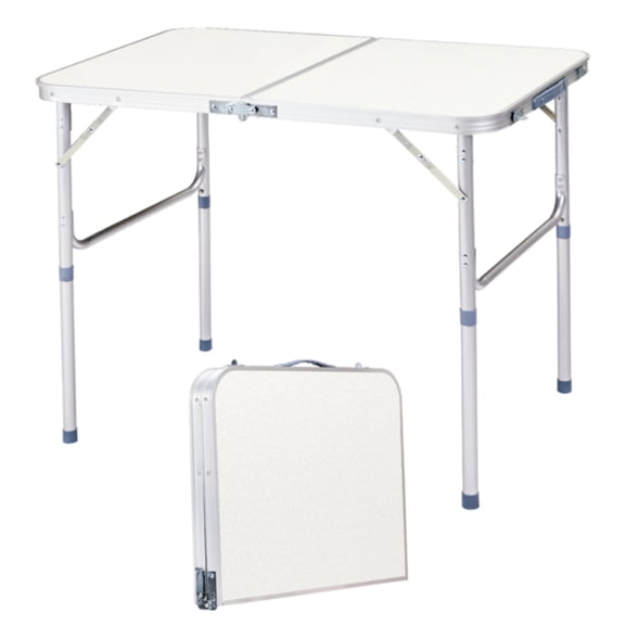 Alvantor 3 ft White Folding Camping Table with Carry Handle