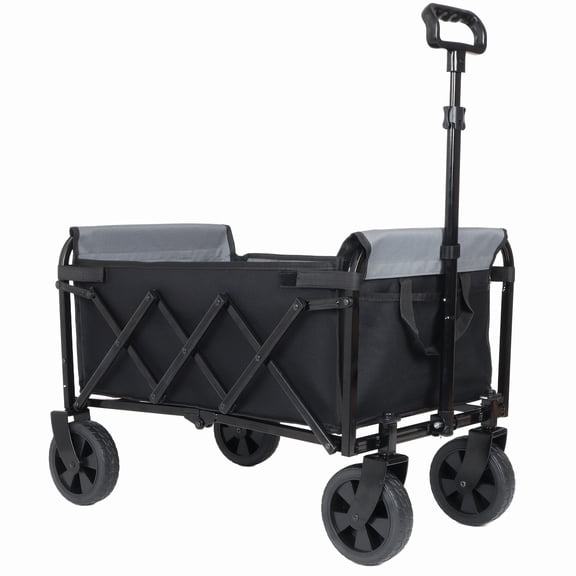 Alvantor 3-in-1 Collapsible Wagon with Cup Holders, 220 lb, Black