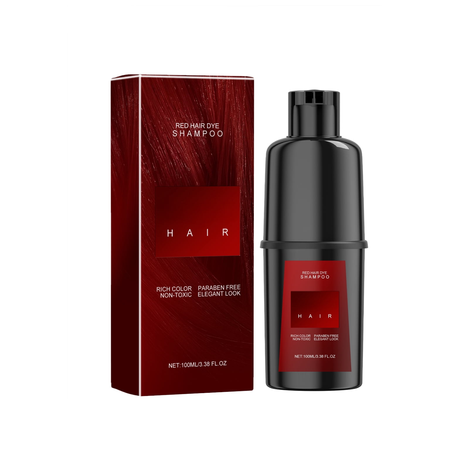 Alvantor 3-in-1 Red Hair Dye Shampoo, Gentle Non-Irritating Gray Coverage for Men Women, Long-Lasting Natural Color, 3.38fl oz