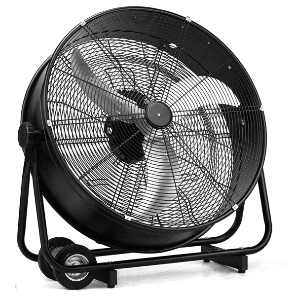 Alvantor 30-Inch High Velocity Floor Fan, 3-Speed, 230W, Black