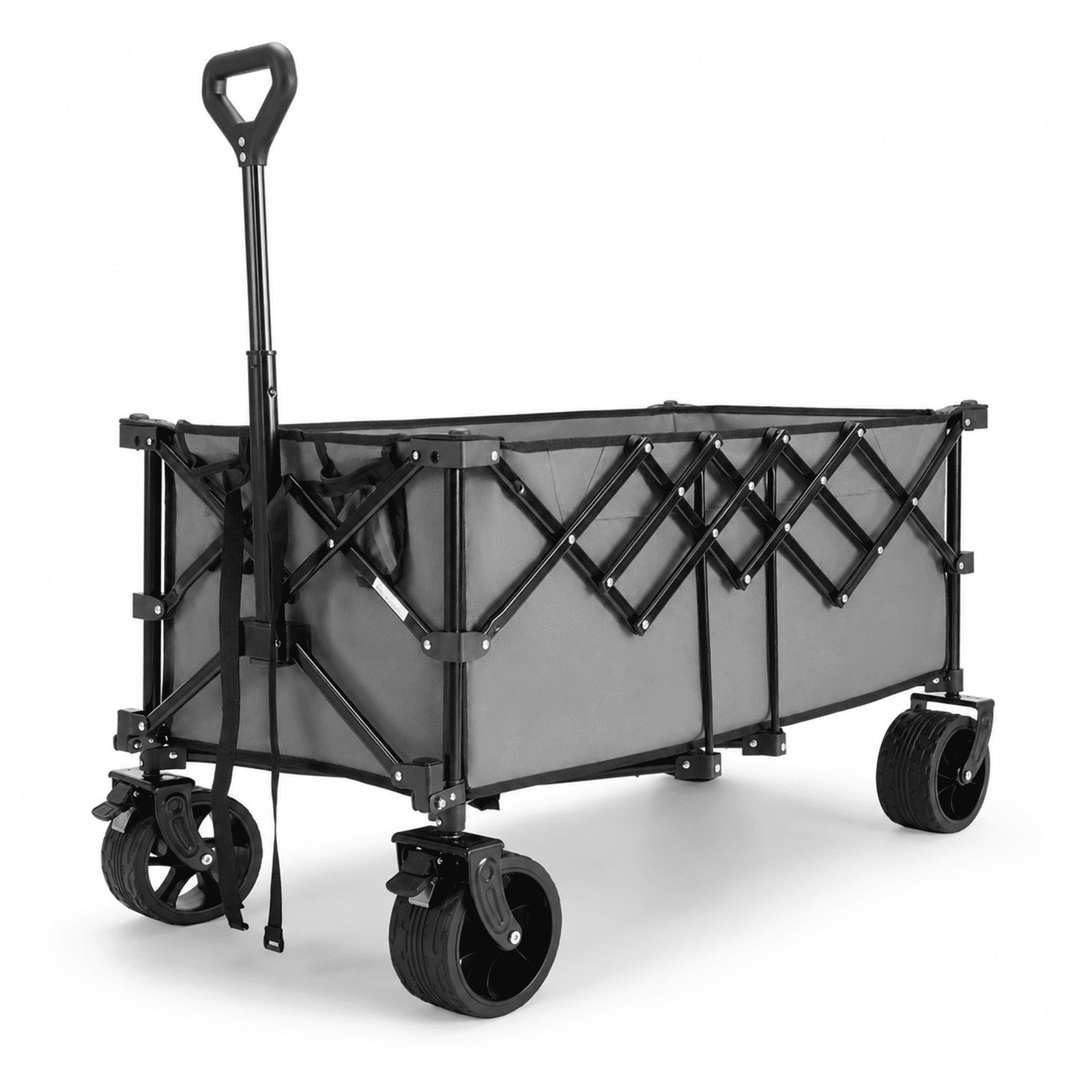 Alvantor 300L Folding Wagon Cart with 440lb Capacity, Heavy Duty Utility Wagons with All-Terrain Wheels, Foldable Grocery Carts for Gardening, Shopping, Beach, Camping