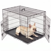 Alvantor 36-48 Inch Double Door Dog Crate - Heavy Duty Foldable Metal Cage with Divider, Removable Tray & Enhanced Safety Design for Large Dogs, Black