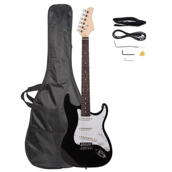 Alvantor 39.37" Monochrome 6-String Electric Guitar,Basswood Body,Rosewood Fingerboard,22 Frets,Tremolo,Bag Strap Cable