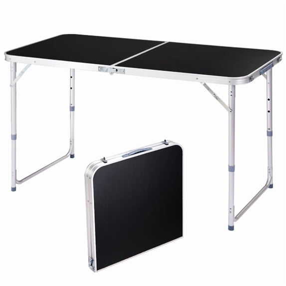 Alvantor 4 Ft Folding Camping Table Portable Adjustable Height Aluminum Picnic Table for Indoor Outdoor Use