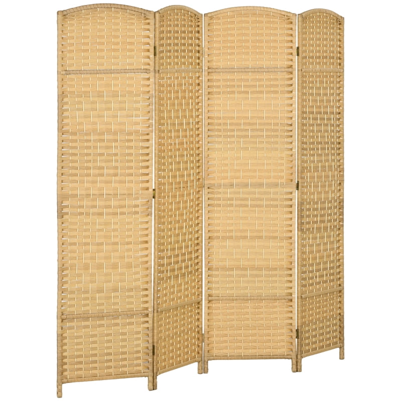 Alvantor 4-Panel Folding Privacy Screen, Freestanding Room Divider with PP Woven Panels 70.9"x70.9"x0.7" Nature