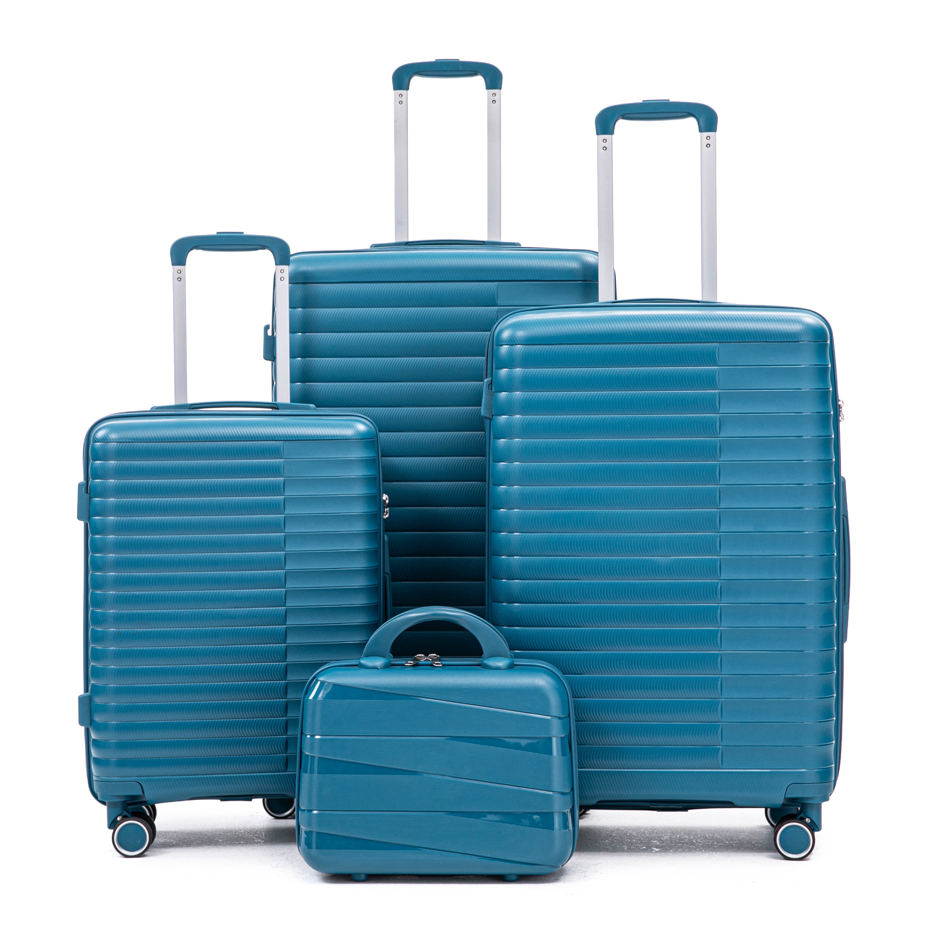 Alvantor 4 Pcs Hardside Luggage Set with Spinner Wheel, Lightweight Suitcase Set Blue