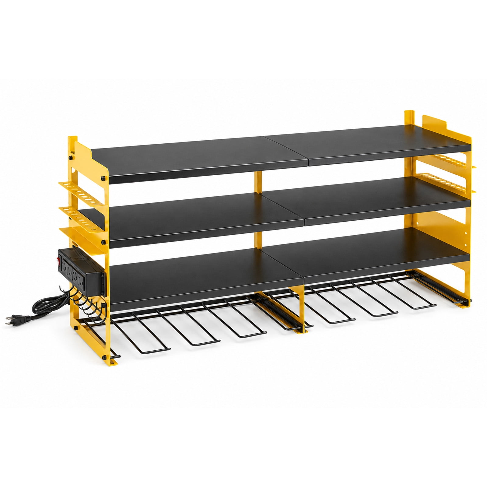 Alvantor 4-Tier Electric Tool Storage Rack with Charging Station, Power Tool Organizer with Screwdriver/Hammer/Air Tool Rack