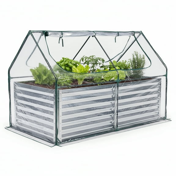 Alvantor 4-Tier Mini Greenhouse with Transparent Cover for Flowers, Vegetables, and Herbs