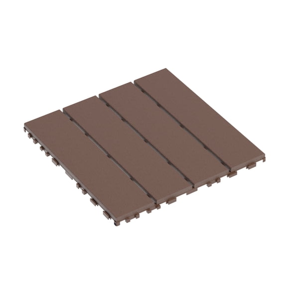 Alvantor 44 Pack Interlocking Deck Tiles, Plastic Waterproof Flooring Tiles for Outdoor & Indoor, Brown