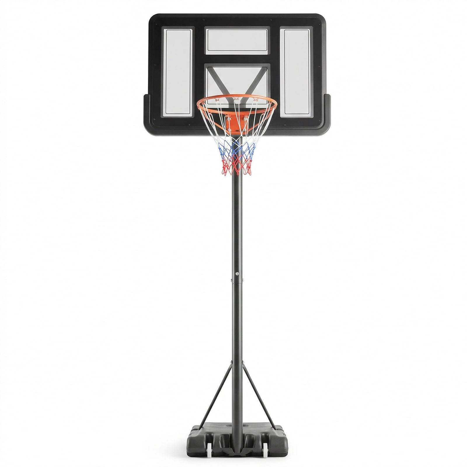 Alvantor 44" Shatterproof Backboard Basketball Hoop, 4.2-10ft Adjustable Height, Portable Outdoor Basketball Goal System for Kids & Adults, Black