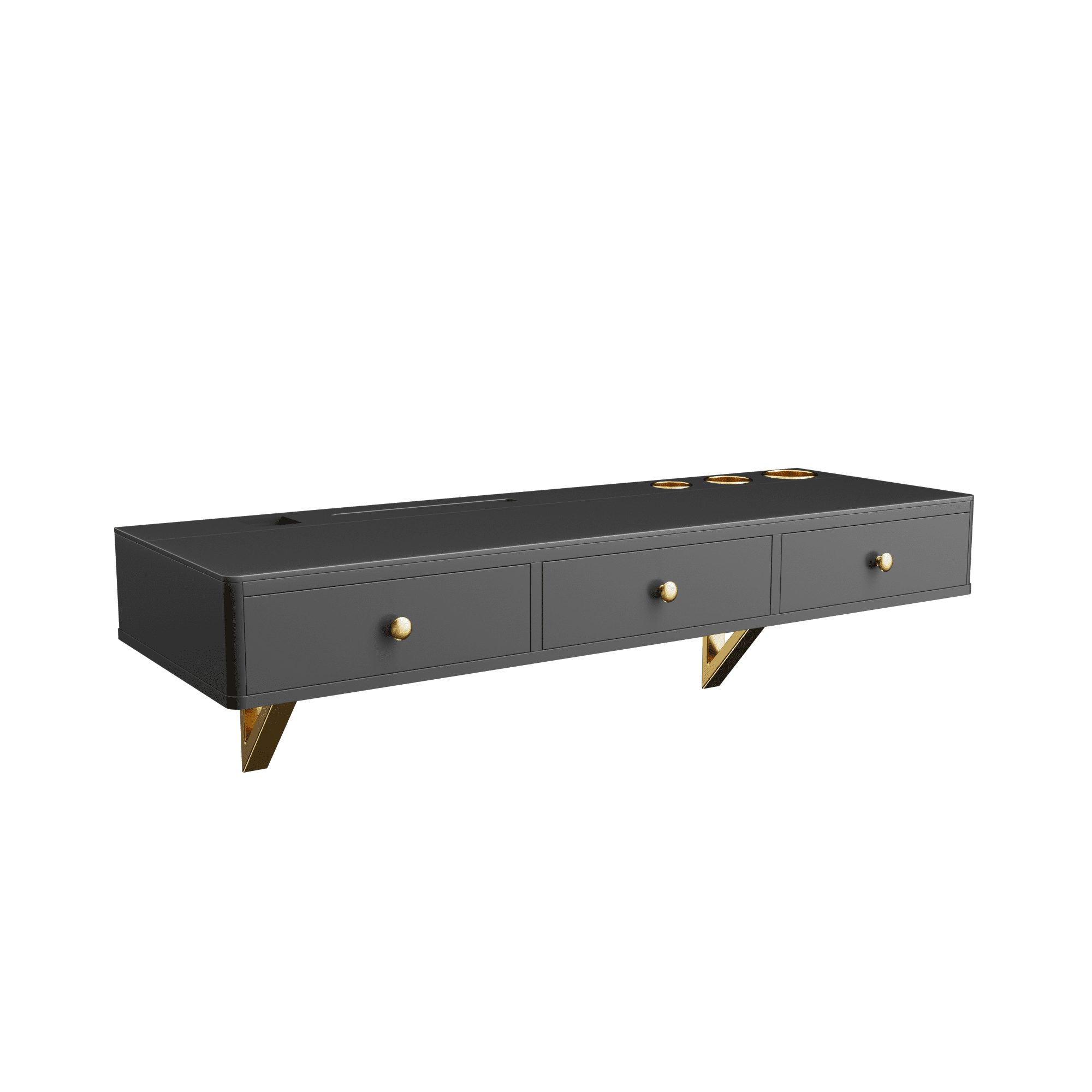 Alvantor 47" Floating Bathroom Vanity Wall Mounted Vanity Table with Drawers for Bedroom, Bathroom Black