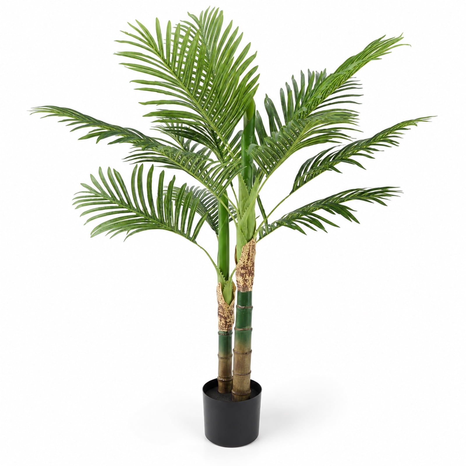 Alvantor 47 Inch Faux Palm Tree with Double Trunks for Home and Garden Decor