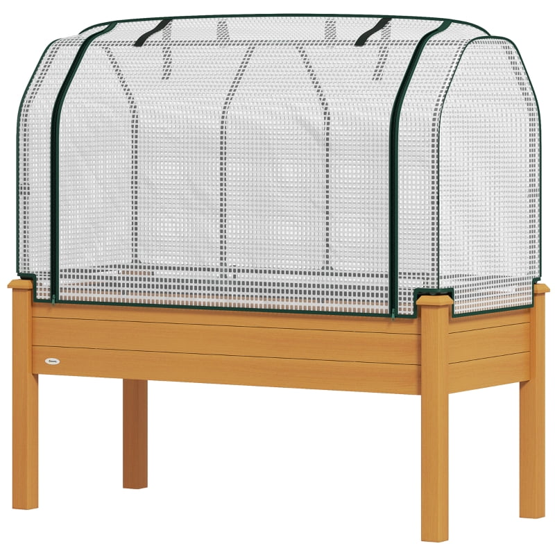 Alvantor 48"x22"x46" Sand Raised Garden Bed with PE Cover, Elevated Planter Box, Outdoor Greenhouse
