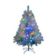 thumbnail image 1 of Alvantor 4Ft Pre-Lit Artificial Christmas Tree Hinged Full Tree with 150 LED Lights for Holiday Decoration Sliver, 1 of 7