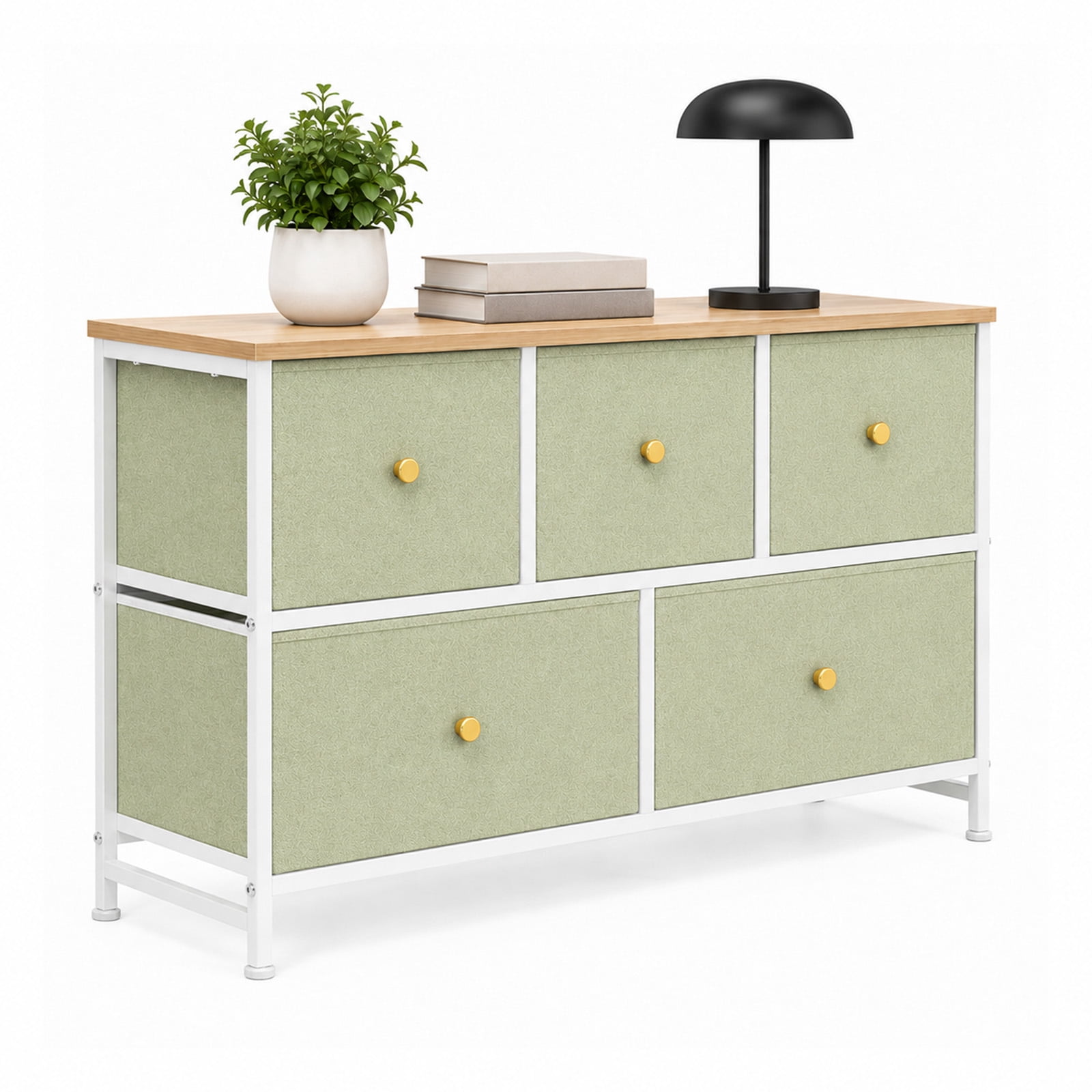 Alvantor 5/7 Drawer Fabric Dresser, Storage Tower for Bedroom and Closet, Chest of Drawers with Sturdy Steel Frame & Wooden Top for Living Room, Entryway