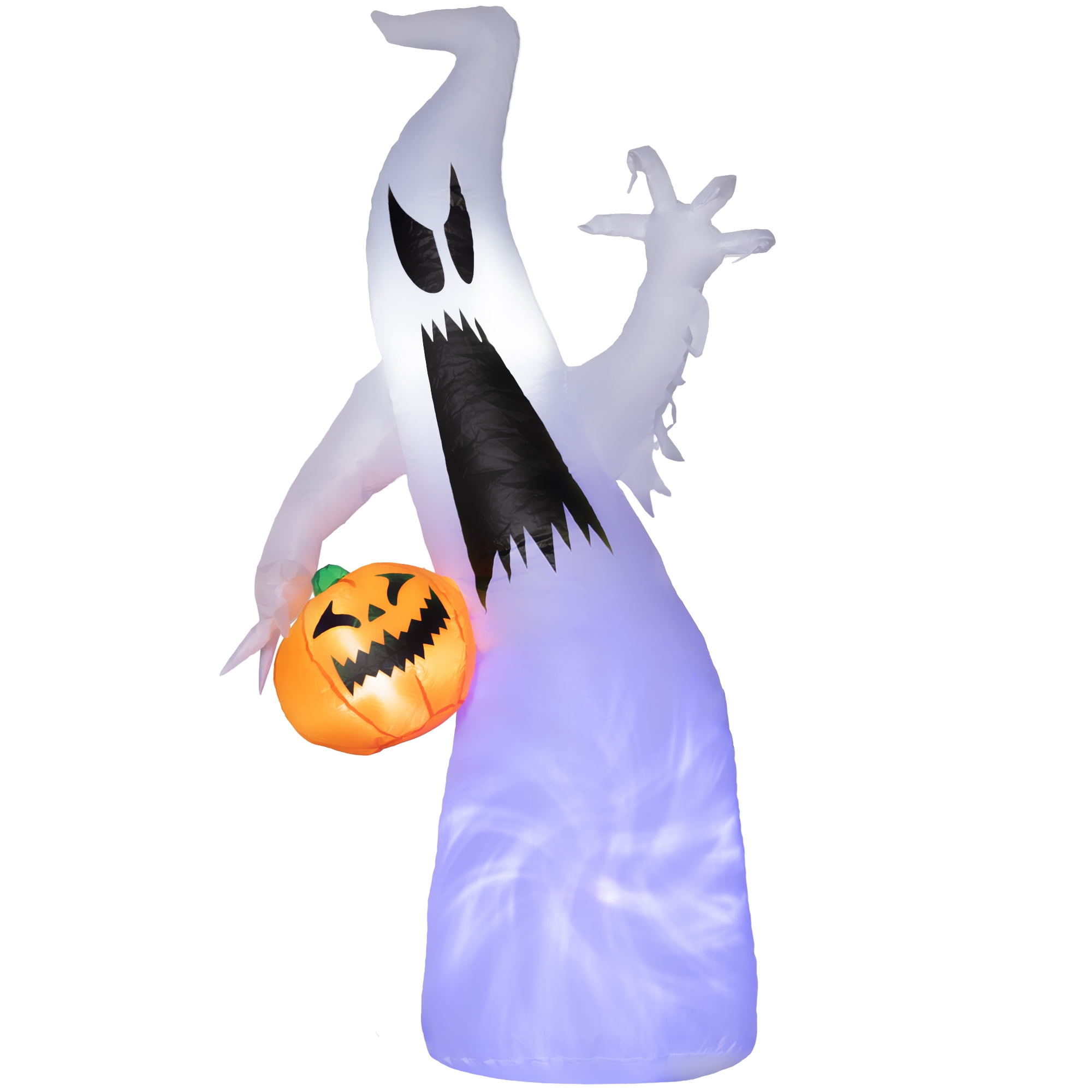 Alvantor 5.9" Inflatable Halloween Ghost Decoration with Pumpkin Waterproof Purple