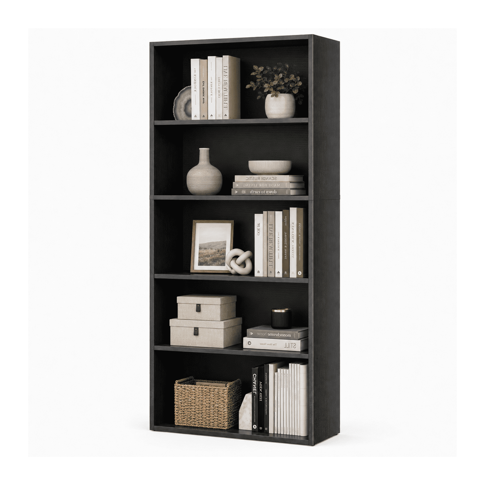 Alvantor 5-Tier /6-Tier Industrial Bookshelves and Bookcases, Tall Floor Standing Open Storage Shelf for Home Office, Living Room, Bed Room