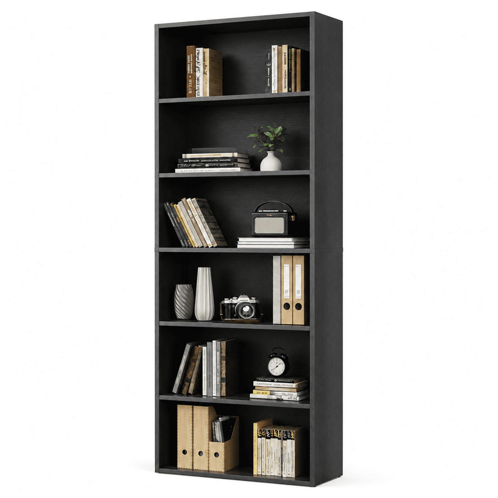 Alvantor 5-Tier /6-Tier Industrial Bookshelves and Bookcases, Tall Floor Standing Open Storage Shelf for Home Office, Living Room, Bed Room