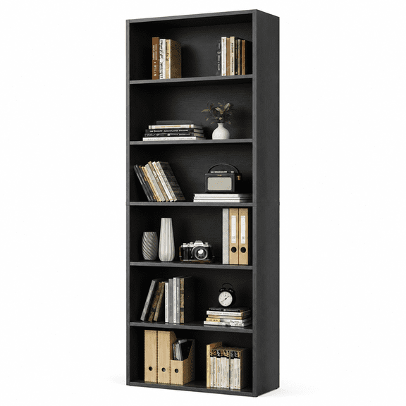 Alvantor 5-Tier /6-Tier Industrial Bookshelves and Bookcases, Tall Floor Standing Open Storage Shelf for Home Office, Living Room, Bed Room