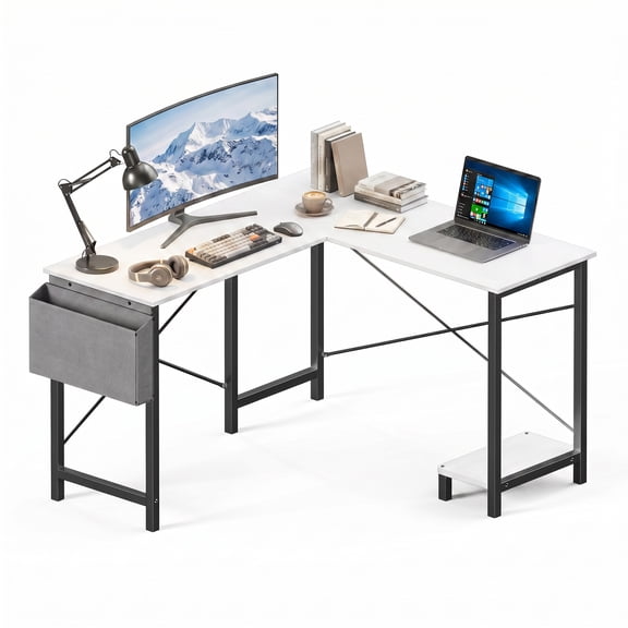 Alvantor L-Shaped Gaming Computer Desk with CPU Stand for Home Office