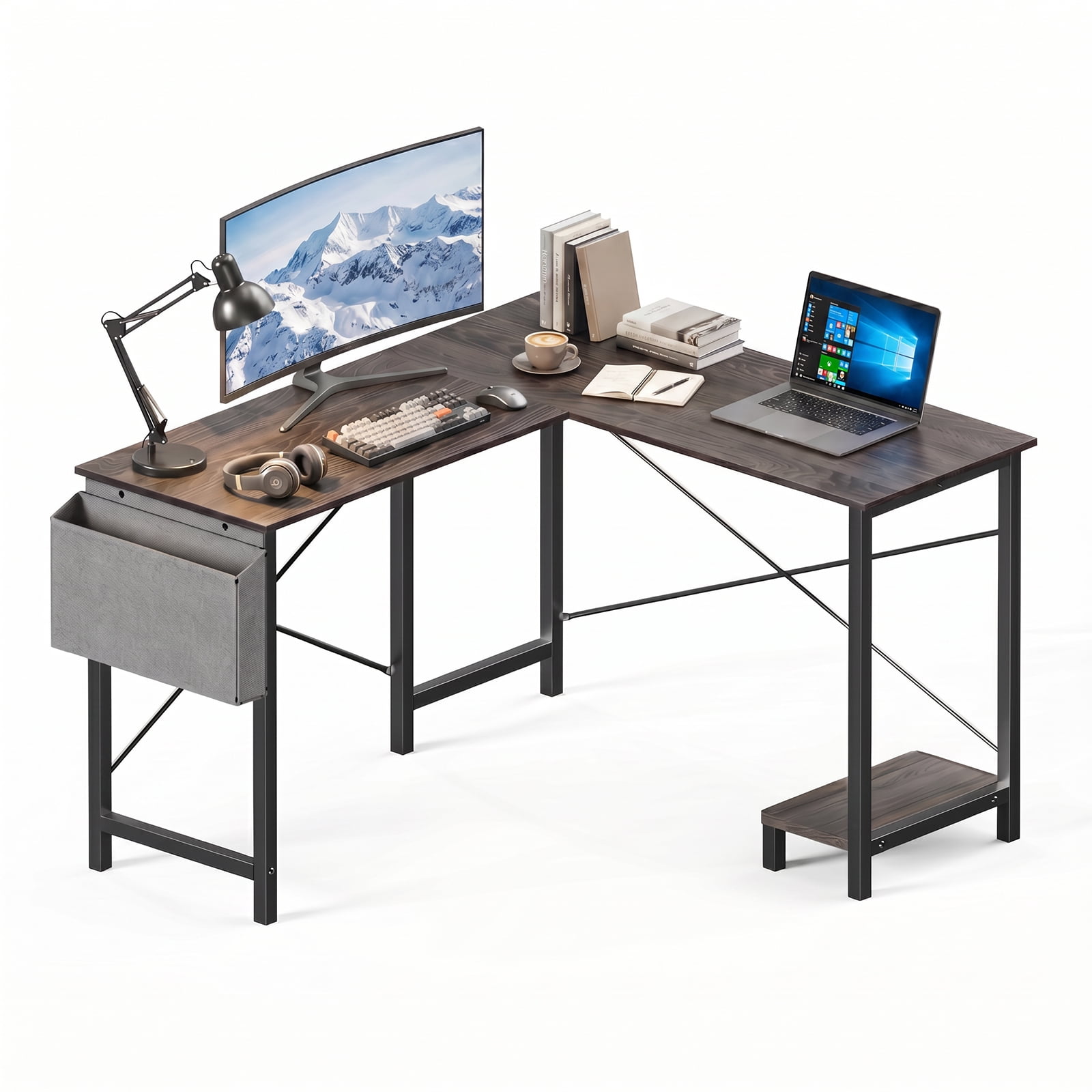 Alvantor 50 inch L Shaped Computer Desk with CPU Stand, Corner Gaming Desk for Home Office