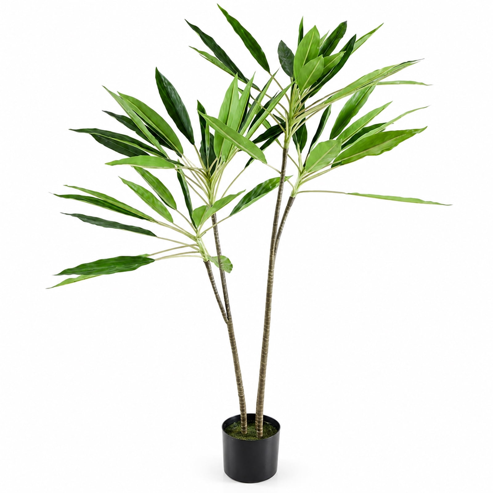 Alvantor 4.25ft Artificial Palm Tree with Realistic Leaves and Trunks for Indoor Outdoor Decor