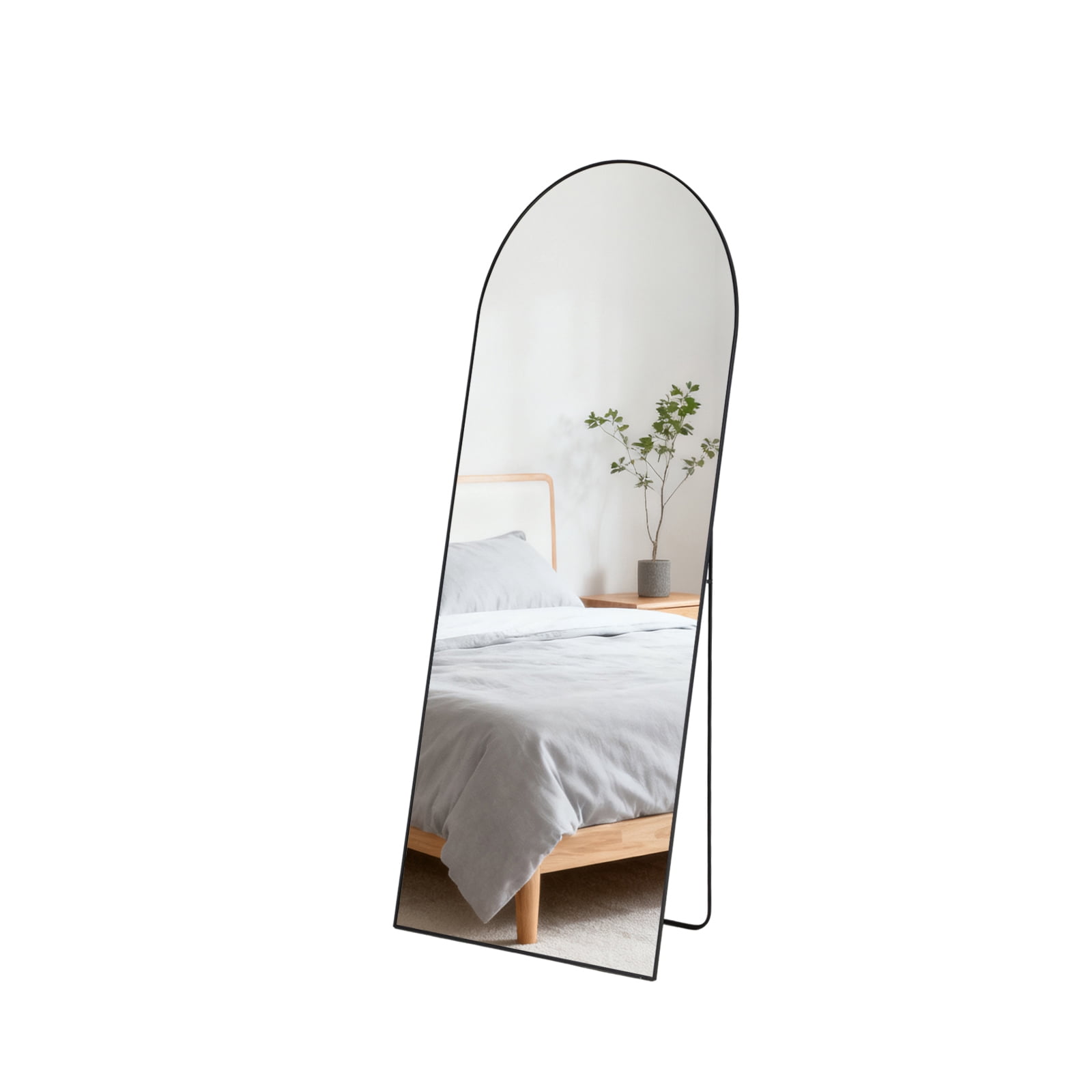 Alvantor Full Body Mirror 56"x15" with Stand, Shatterproof HD Glass, Aluminum Frame