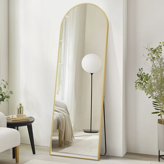 Alvantor Full-Length Mirror 59/64/71 Inch Floor Standing Anti-Rust Aluminum Frame Arch/Rectangle Black/Gold