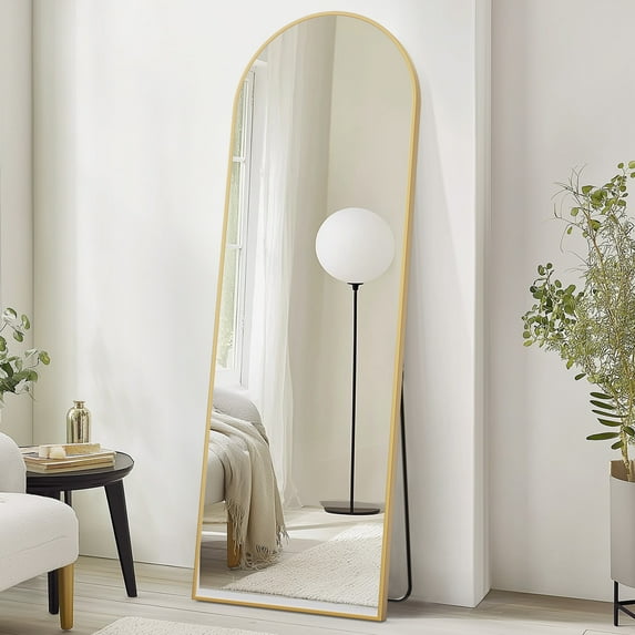 Alvantor Full-Length Mirror 59/64/71 Inch Floor Standing Anti-Rust Aluminum Frame Arch/Rectangle Black/Gold