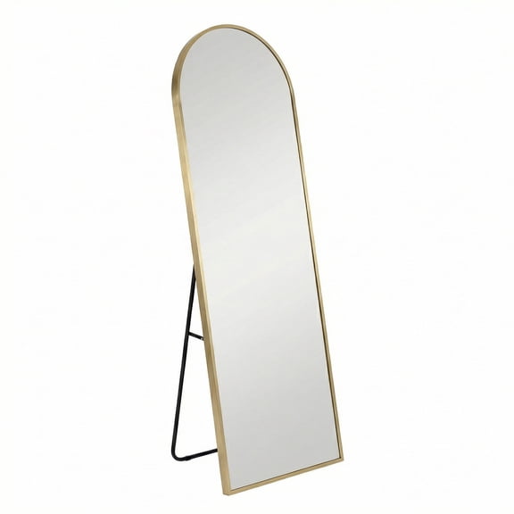 Alvantor 59"/64"/71" Full Length Mirror Floor Standing, Anti-Rust Aluminum Frame, Arch/Rectangle, Black/Gold